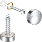 Mirror Screws, 12mm/0.47", 8pcs Decorative Cap Fasteners Cover Nails Polishing Silver Tone Brass