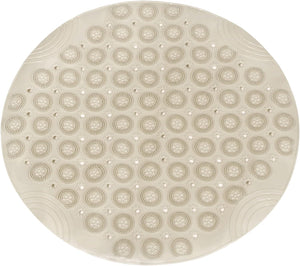 Badekar dusjmat, 21.7" x 21.7" PVC Non-Slip runde dusjmat med avløpshuller, sugekopper for bad og badekar, Khaki
