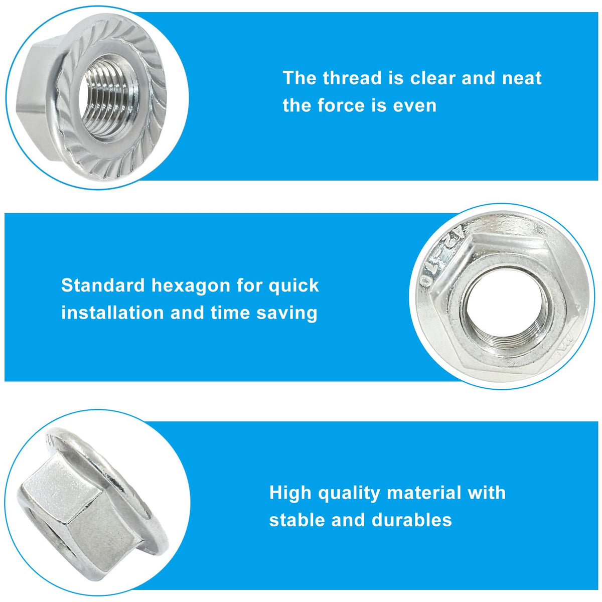 LinkMejor M12/1.25mm Flanță Filetată Hex Nuts, 5Pcs