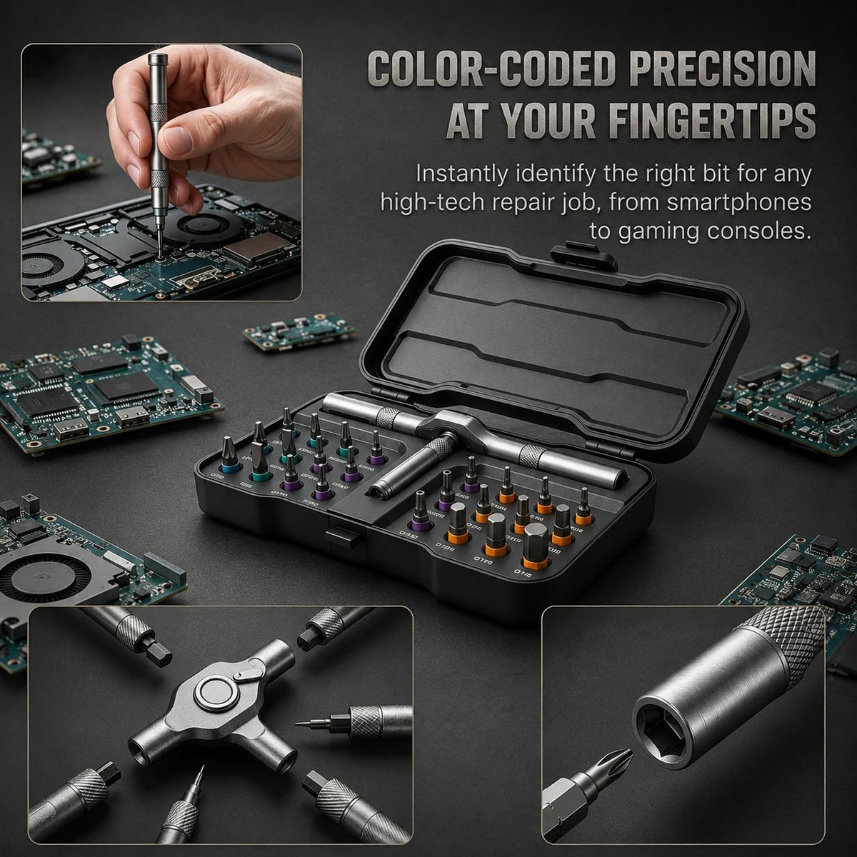 24-in-1 Set di Strumenti Multiuso LinkMejor, Kit di Strumenti di Precisione a Chiave a Cric con Vari Stili di Bit