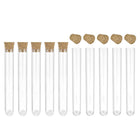 10Pcs PS Plastic Test Tubes with Cork Stoppers, Round Base, 13x78mm, Storage Container for Scientific Experiments Sample Display Decorations