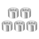 5Pcs Aluminum Spacer 3/4" OD x 3/8" ID x 1/2" Length Screw Standoff Bushing Plain Finish Unthreaded Round Metal Spacer for Screws Bolts and Rods, Silver
