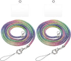 LinkMejor 2 Pcs Rhinestone Purse Straps, Crystal Bag Handle Sparkly Replacement Bag Straps for Phone Bag Underarm Bag Shoulder Evening Handbag Pochette Satchel Wedding Party, Multicolor