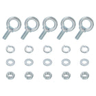 5 Pack M12 Galvanized Carbon Steel Eye Bolts, 1/2" x 1.18" Lifting Ring Eye Bolt with Nuts and Washers Heavy Duty Screw Eye Bolts Kit for Tie Down Straps Indoors Outdoors, Silver