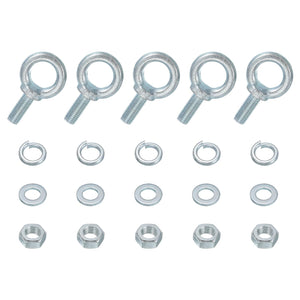 5 Pack M12 Galvanized Carbon Steel Eye Bolts, 1/2" x 1.18" Lifting Ring Eye Bolt with Nuts and Washers Heavy Duty Screw Eye Bolts Kit for Tie Down Straps Indoors Outdoors, Silver