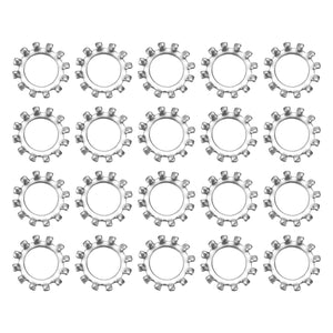 20Pcs 7/16 External Tooth Lock Washer, 304 Stainless Steel Multi-Tooth Star Washer Locking Fastener, Silver Tone