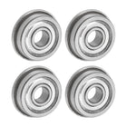 F604ZZ Flanged Ball Bearing 4x12x4mm Double Shielded Chrome Steel Flange Bearings, 4pcs