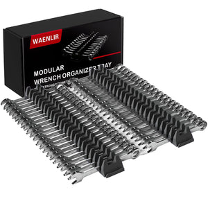 LinkMejor 48PCS Magnetic Modular Wrench Organizer Set-Tool Drawer Storage Rack with Metric&SAE Labels, Wrench Holder with Magnet, Perfect Tool Gift for Men, father, boyfriend, DIYers & Mechanics