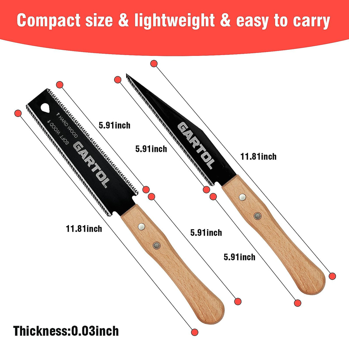 Taglierina Manuale per Legno LinkMejor, 2 Pezzi Taglierina Trascinabile Giapponese con Taglio a 6 Pollici e Lame a Doppio Taglio SK5 Flessibile e Manico in Legno, Attrezzi di Lavorazione del Legno Precisi per Fai Da Te, Artigianato, Scavamento, Lavor