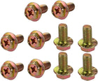 10Pcs M8x16mm Yellow Zinc Plated 4.8 Grade Phillips Drive Serrated Flange Hex Head Bolt