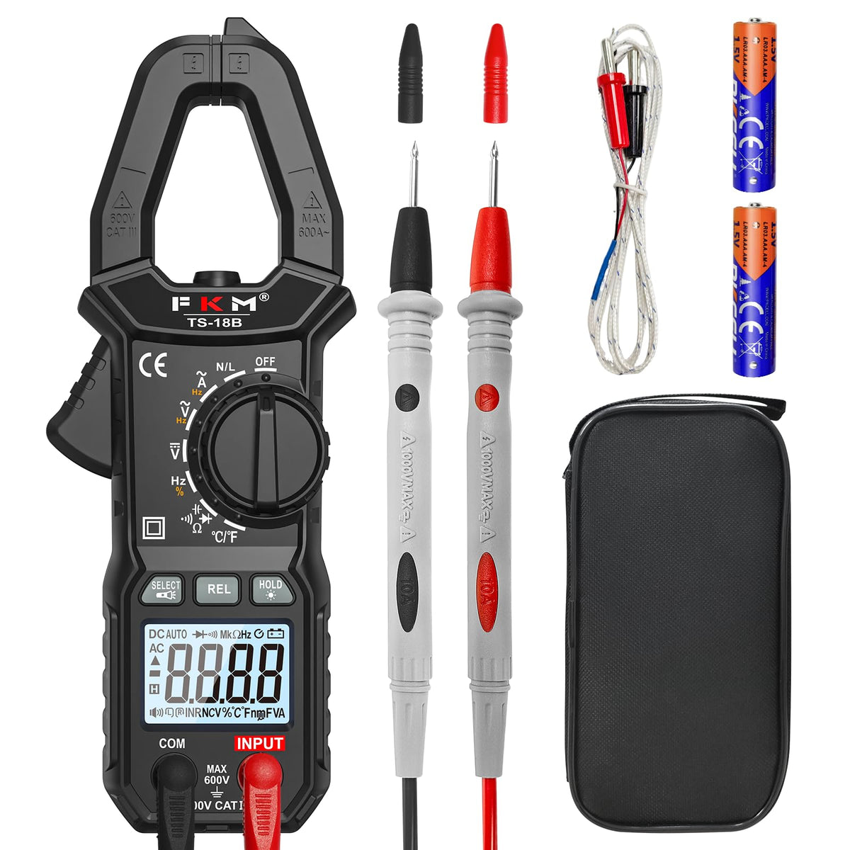 LinkMejor Clamp Meter,TRMS 6000 Counts,Digital Clamp Multimeter Voltage Tester