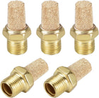 Sintered Bronze Exhaust Muffler G1/8 - Brass Body Pneumatic Air Muffler Air Flow Speed Controller Brass Flow Control Muffler 5pcs