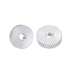 Flat Knurled Nut - M4 x 14mm x 4mm Thumb Nuts Lock Adjusting Nuts Aluminum Alloy Silver 10Pcs