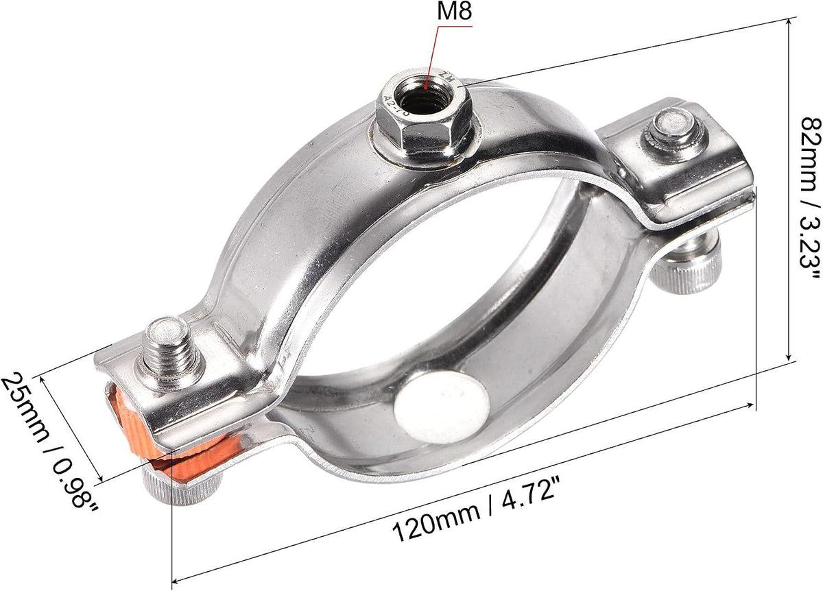 Wall Ceiling Mount Pipe Supports, 304 Stainless Steel Adjustable Pipe Bracket Clamp for 38-40mm Pipe 2pcs