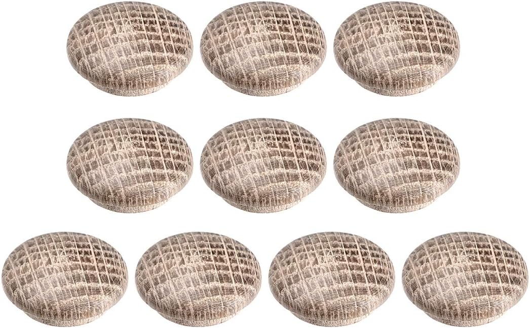 Wood Button Plugs 0.7 Inch Oak Hardwood Screw Hole Furniture Plugs 10 Pack