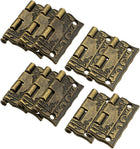 1.02" Antikes Kupfer Haken Retro Graviertes Haken Ersatzteil mit Schrauben 10Stück