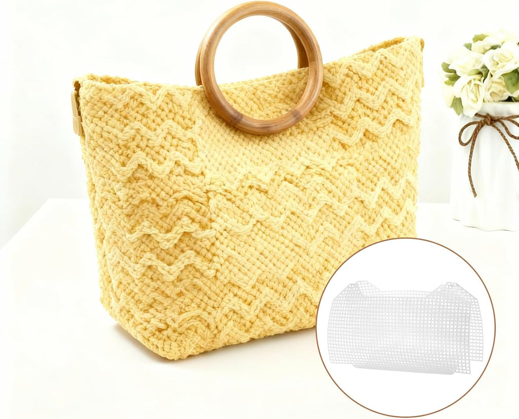 8Pcs Plastic Mesh Canvas Sheet, 10.3 x 7.3 Inch Plastic Mesh Sheet for Crochet Purse Making, Blank Canvas for Embroidery, Crafting, DIY Project, White