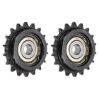 2pcs DIN(ISO) 06B Roller Chain Idler Sprocket 10mm Bore, 3/8" Pitch, Hardened 18 Tooth Tensioner Sprocket, Insert Single Bearing