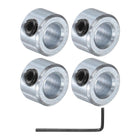 4pcs Set Screw Shaft Collars 1/4" Bore Zinc Plated Steel Shaft Collars, 1/2" OD, 5/16" Width Axle Collar Clamp with Hex Wrench