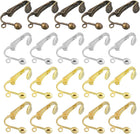 Clip-on Earring Converter, 40Pcs - Copper Plating Clip-on Earring Findings with Easy Open Loop (Imitation Gold, White, Gold, Bronze)