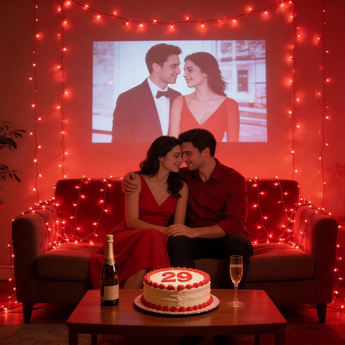 LinkMejor 750 LED 240FT Valentine's Day String Lights, 12 Modes, Red