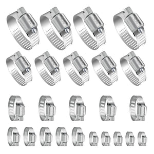 Ferramentas de Grampo de Mangueira- LinkMejor 24 PCS Conjunto de Grampas de Mangueira de Aço Inoxidável