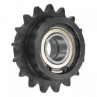 #40 Chain Idler Sprocket, 20mm Bore 1/2" Pitch 17 Tooth Tensioner, Black Oxide Finished C45 Carbon Steel with Insert Double Bearing for ISO 08A Chains