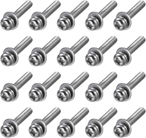 M2.5 x 16mm Stainless Steel Phillips Pan Head Machine Screws Bolts Combine with Spring Washer and Plain Washers 20pcs