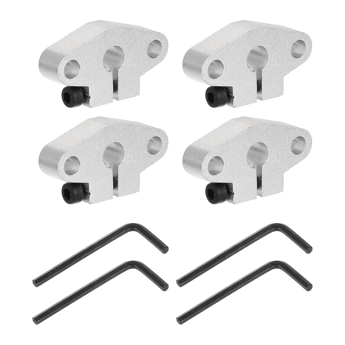 4pcs SHF8 Aluminum Linear Rod Rail Shaft Support for 8mm Diameter Shaft, Linear Motion Rail Guides Mounting Bracket for CNC Machine, 3D Printer, Automation Equipment, Silver Tone