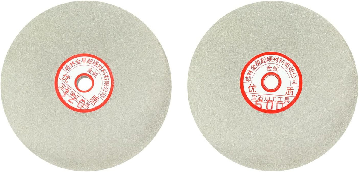 6-inch 320 & 600-Grit Diamond Coated Flat Lap Wheel Grinding Sanding Polishing Disc 2pcs