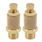 Top Adjustable Pneumatic Air Exhaust Silencer Muffler Copper 1/8 BSPT Gold Tone 2pcs