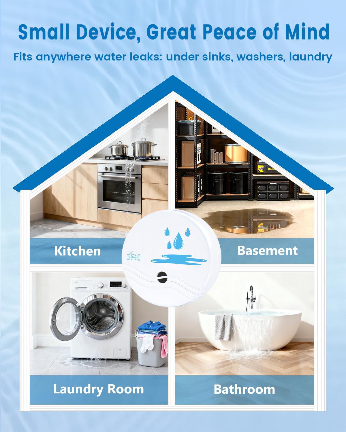 LinkMejor 10 Pack Water Leak Detectors for Home
