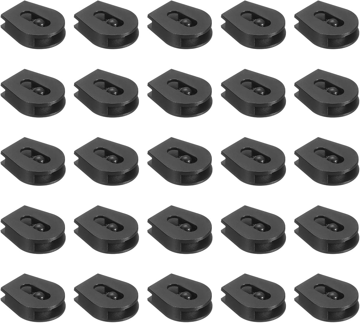 30 Pcs Wheeled Cord Locks for Drawstring Plastic Toggle Slider Stopper End Cord Slider Replacement for Backpack Shoelace Hat Bungee Shock Cord, 0.6x0.8 Inch