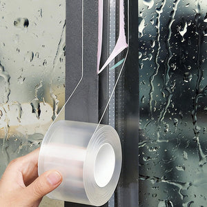 LinkMejor Window Sealing Tape 2 Inch x 33 FT Transparent Window Draft Insulation Residue-Free Clear Weather Stripping Caulk Tape Windproof Weatherproof Window Seal AC Units for Window Glass, Doors