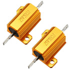 25W 50 Ohm 5% Aluminum Housing Resistor Screw Tap Chassis Mounted Aluminum Case Wirewound Resistor Load Resistors Gold Tone 2 pcs