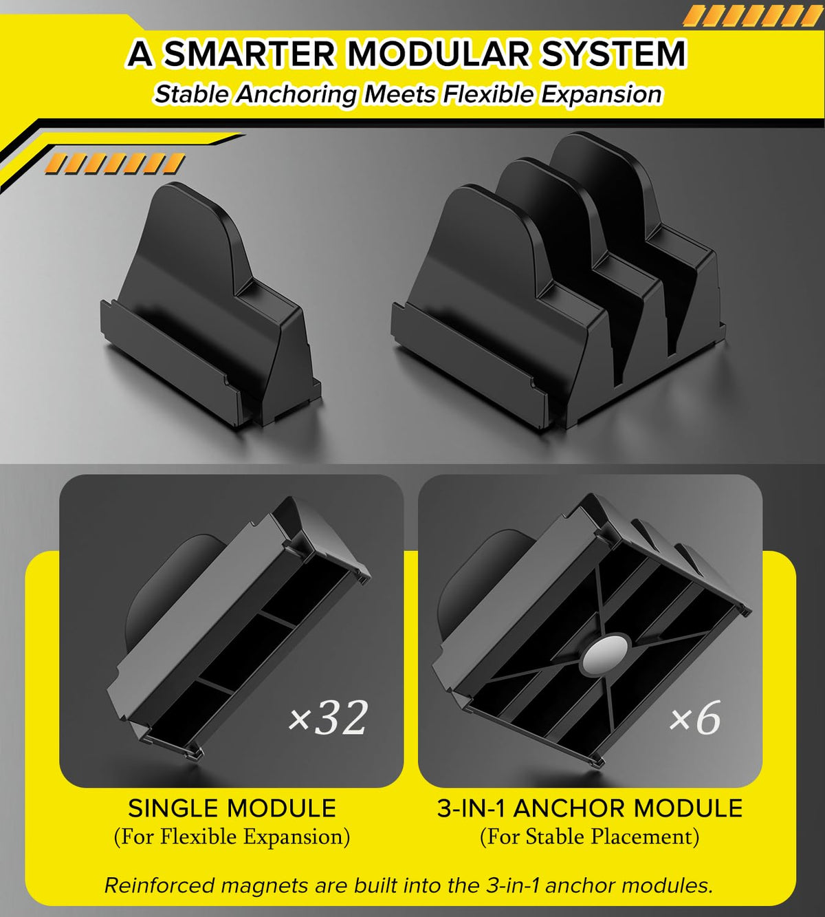 LinkMejor 50-teiliges magnetisches Modulares Schraubenschlüssel-Organizer für Werkzeugkiste