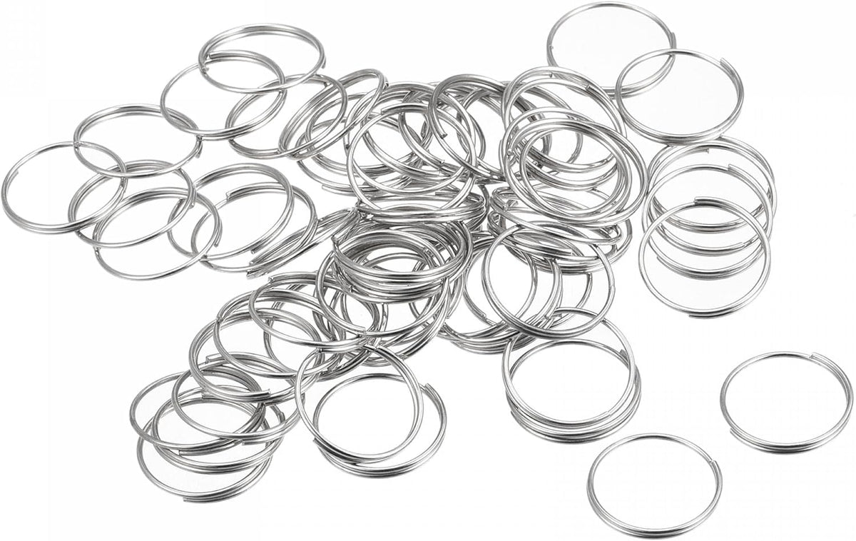 LinkMejor Double Loops Split Rings, 14mm Small Round Key Ring Parts for DIY Crafts Making, Silver Tone 200Pcs