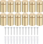 12 Pcs Standoff Screws, 3/4" x 1.26" Aluminum Advertising Screws Wall Standoff Mounts Hardware for Acrylic Picture Frame Glass Signs Hanging, Gold