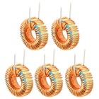 5Pcs Vertical Toroid Magnetic Inductor Monolayer Wire Wind Wound 100uH 8A Inductance Coil