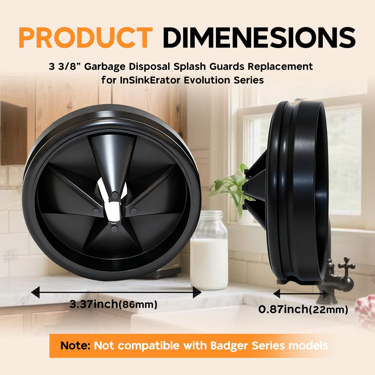 LinkMejor 2PCS 3 3/8" Parabrezza Macchina Smaltimento Rifiuti