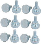 M4x8mm Carbon Steel Flat Knurled Head Fully Threaded Thumb Screw Bolt 12pcs