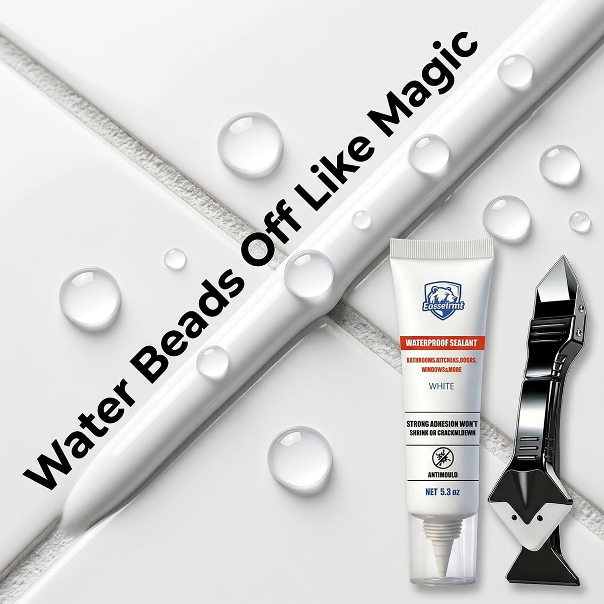 LinkMejor weiße Badezimmer-Klebstoff mit Zubehörset (5,3 oz)