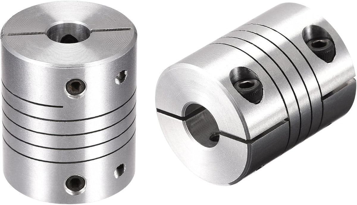 2PCS Motor Shaft 8mm to 10mm Helical Beam Coupler Coupling 25mm Dia 30mm Length