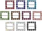 Square Rhinestone Buckle Slider, 10Pcs 15mm Copper Rhinestone Crystal Ribbon Buckle for Clothing Decor Christmas DIY Gift Wrap, 10 Colors in