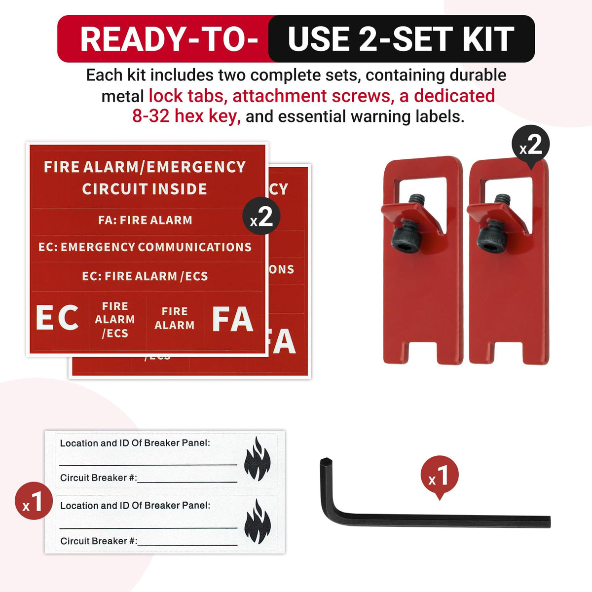 ELOCK-FA E-Series Vuurwerk Alarm Schakelbalk Lockout Set, 2 Sets