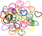 50Pcs Open Jump Rings, 14mm Colorful Heart Shape Connectors for DIY Crafts Bracelet Necklaces Jewelry Making, 1 Set of Multi Color