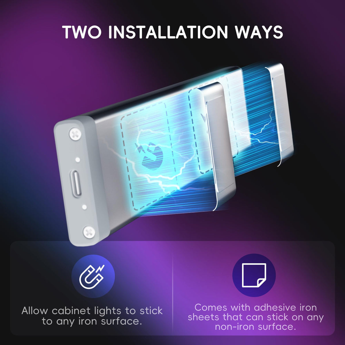 LinkMejor 3-Pack Mutfak Altı Hareket Dedektörü Işıkları ve Şarj İstasyonu