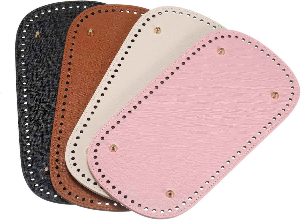 Leather Bag Bottom Shaper, 4Pcs DIY PU Purse Shaper Bag Bottom with Hole 11.8 x 5.9 Inch for Purse DIY Bag Making Accessories - Multicolor