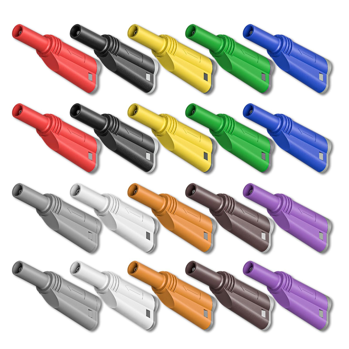LinkMejor 4mm Katlanabilir Kapalı Banane Takımları, On Renk, 20PCS
