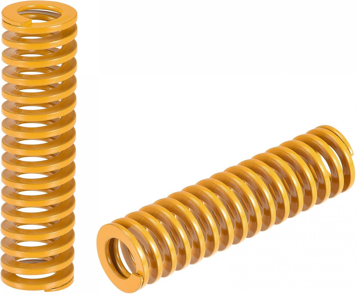 3D Printer Die Spring, 20mm OD 75mm Long 2pcs Spiral Stamping Light Load Compression Mould Die Springs for 3D Printer Electric Part, Yellow